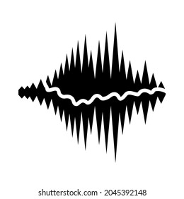 Music Equalizer Icon. Black Stencil Design. Vector Illustration.