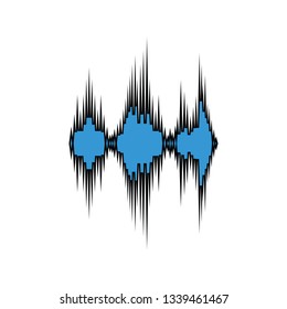 Music equalizer icon. Flat color design. Vector illustration.