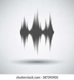 Music equalizer icon on gray background with round shadow. Vector illustration.