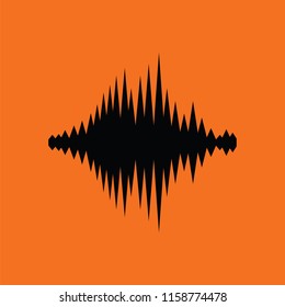 Music equalizer icon. Orange background with black. Vector illustration.