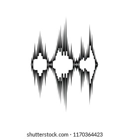 Music equalizer icon. Thin line design. Vector illustration.