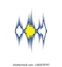 Music equalizer icon. Thin line design. Vector illustration.