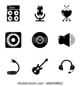 Music equalizer icons set. Simple set of 9 music equalizer vector icons for web isolated on white background