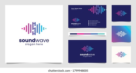 Music equalizer logo. Electronic audio icon. Music wave sign. Vector illustration logo. Music application icon. Player music logos with minimal line art pulse.