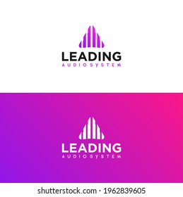Music equalizer logo. electronic audio icon. Premium Vector