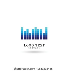 Music Equalizer Logo. Symbol & Icon Vector Template.