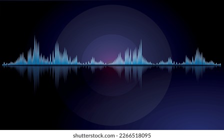 Music equalizer on black background. Soundwave. Audio equalizer technology. editable abstract illustration.