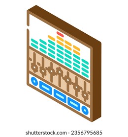 music equalizer retro isometric icon vector. music equalizer retro sign. isolated symbol illustration