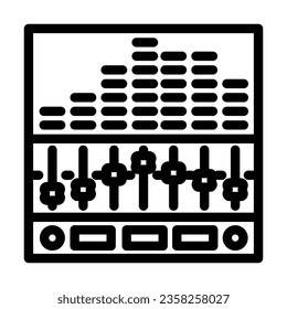 music equalizer retro line icon vector. music equalizer retro sign. isolated contour symbol black illustration