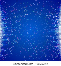 Music equalizer with snowflakes, Winter background with icicles