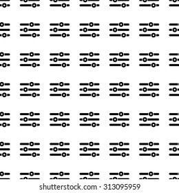 music equalizer vector icon seamless pattern, tiling ornament on white.