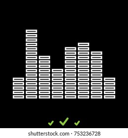 Music equalizer white icon .