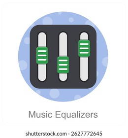 Music Equalizers and sound icon concept