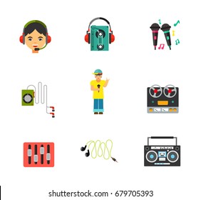 Music equipment icon set