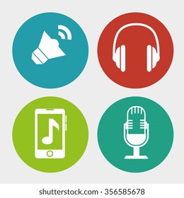 Music equipment and technology graphic design, vector illustration