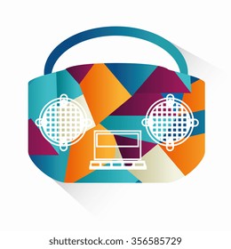 Music equipment and technology graphic design, vector illustration