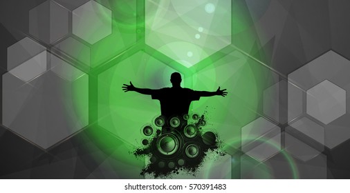 Music event background for banner or poster, vector