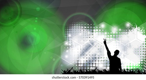 Music event background for banner or poster, vector