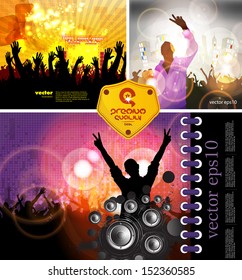 Music event background set. vector