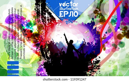 Fondo del evento musical. Ilustración del vector eps10.