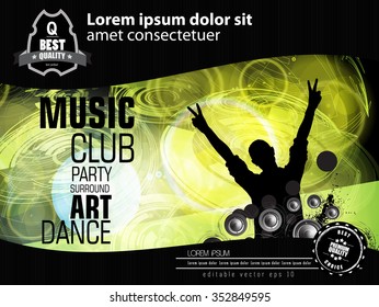 Fondo del evento musical. Ilustración del vector eps10.