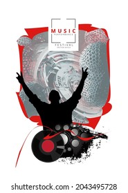 Music event concept for internet banners, social media banners, headers of websites, vector illustration 