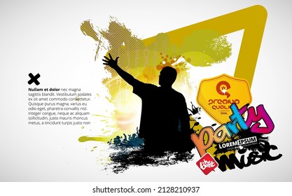 Music event concept for internet banners, social media banners, headers of websites, vector illustration 
