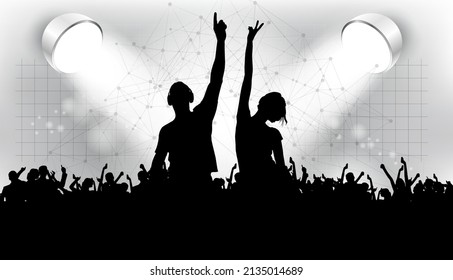 Music event concept for internet banners, social media banners, headers of websites, vector illustration 