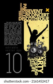 Music event concept for internet banners, social media banners, headers of websites, vector illustration 