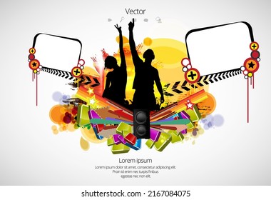 Music event concept for internet banners, social media banners, headers of websites, vector illustration 
