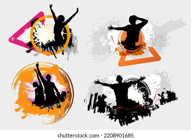 Music event concept for internet banners, social media banners, headers of websites, vector illustration 
