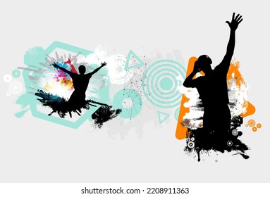 Music event concept for internet banners, social media banners, headers of websites, vector illustration 