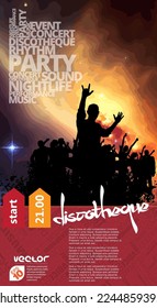 Music event concept for internet banners, social media banners, headers of websites, vector illustration 