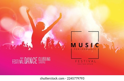 Music event concept for internet banners, social media banners, headers of websites, vector illustration 