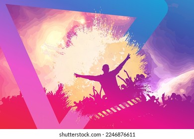 Music event concept for internet banners, social media banners, headers of websites, vector illustratio