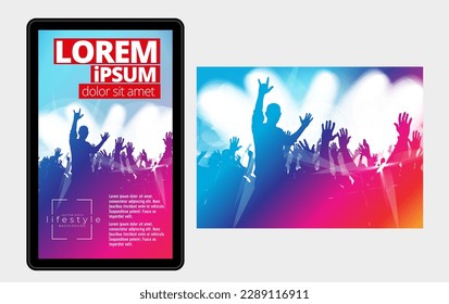 Music event concept for internet banners, social media banners, headers of websites, vector illustration 