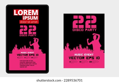 Music event concept for internet banners, social media banners, headers of websites, vector illustration 