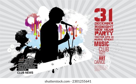 Music event concept for internet banners, social media banners, headers of websites, vector illustration 