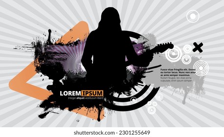 Music event concept for internet banners, social media banners, headers of websites, vector illustration 