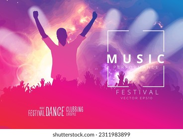 Music event concept for internet banners, social media banners, headers of websites, vector illustration 