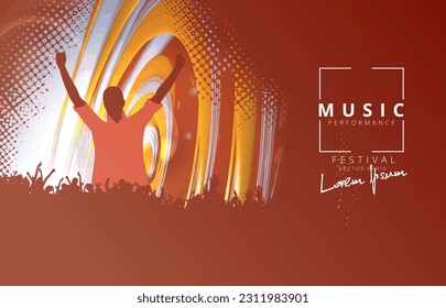 Music event concept for internet banners, social media banners, headers of websites, vector illustration 