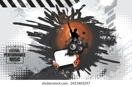Music event concept for internet banners, social media banners, headers of websites, vector illustration 