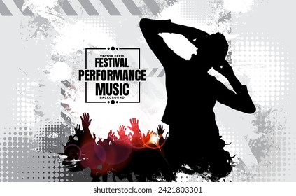 Music event concept for internet banners, social media banners, headers of websites, vector illustration 