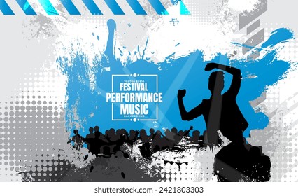 Music event concept for internet banners, social media banners, headers of websites, vector illustration 