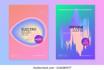 Music Event. Creative Background For Cover Layout. Electro And Carnival Design. Cool Effect For Invitation. Jazz Sound Fest. Pink And Blue Music Event