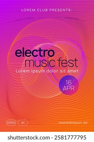 Music Event. Dance Electro Element. Trance Cover. Psychedelic Beat Invitation. Green Night Club Banner. Violet Discotheque Poster. Fest Set. Pink Music Event