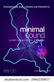 Musikveranstaltung. In: Elektronische Musik Radio Invitation. EDM-Design. Tanzelektro-Element. Konzerteinladung. In: Blue Night Club Magazine. In: Pink Techno Poster. Green Music Event