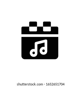 Music Event Icon, Calendar Logo, Carnival & Amusement Symbol.