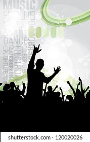 Music event illustration. Dancing people