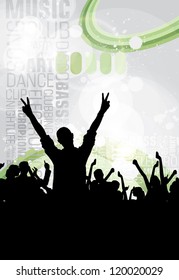 Music event illustration. Dancing people